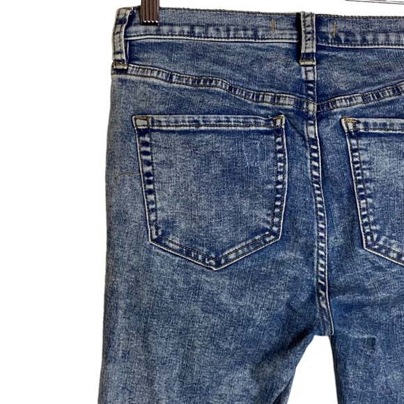 Free People Great Heights Acid Wash Fray Hem Skinny Jeans Stretch Distressed 27 - Picture 10 of 16